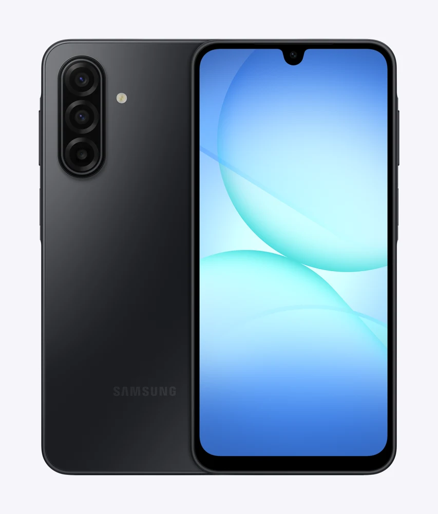 Samsung Galaxy A17 in Black, Vorder- und Rückseite